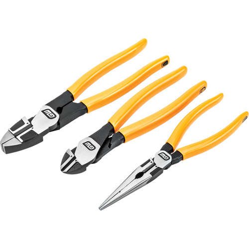 PITBULL Dipped Handle Electrician's Plier Set, 3 Pieces Fastek