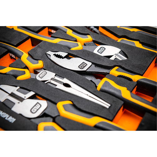 PITBULL Cushion Grip Pliers Set in Foam Storage Tray, 5 Pieces Fastek