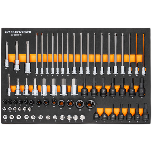 Drive Metric Bit Socket Set in Foam Storage Tray, 74 Pcs Fastek