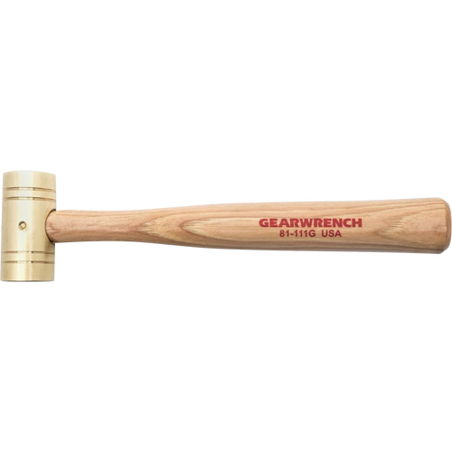 Marteau en laiton avec manche en noyer, Poids de la t&ecirc;te 1 lb, 11" lo Fastek