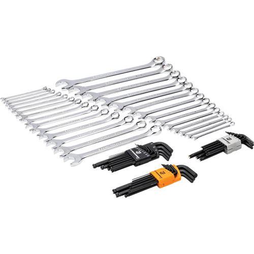 6-Point Combination Wrench and Hex Key Set in Foam Storage Tray Fastek