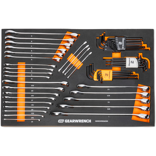 6-Point Combination Wrench and Hex Key Set in Foam Storage Tray Fastek