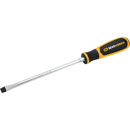 Slotted Dual Material Screwdriver, 3/8", 13-1/10" L, Plastic Handle Fastek