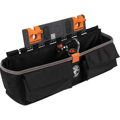Bucket Work CentreS-Hook Large Pouch Module, Nylon, 3 Pockets, Black/Orange Fastek