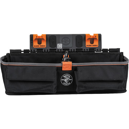 Bucket Work CentreS-Hook Large Pouch Module, Nylon, 3 Pockets, Black/Orange Fastek