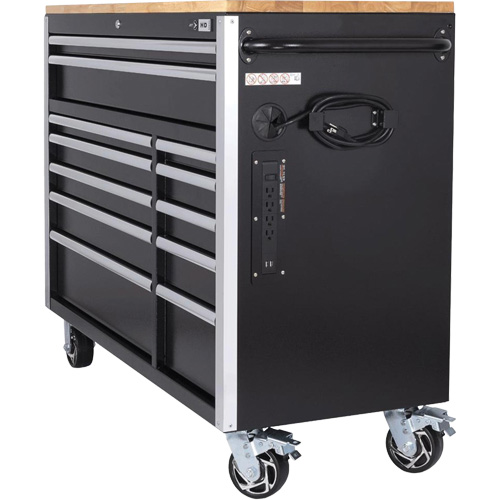 HDRC5212 HD Series Roller Cabinet, 12 Drawers, 51-1/4" W x 21" D x 40-3/10" H, Black Fastek