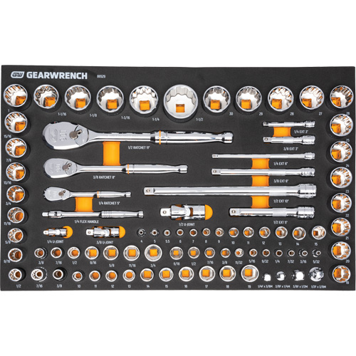 Mechanics Tool Set in Modular Foam Trays with Storage Unit, 194 Pieces Fastek