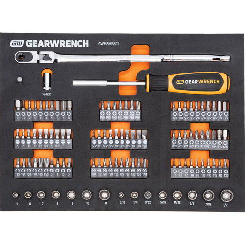 Mechanics Tool Set in Modular Foam Trays with Storage Unit, 194 Pieces Fastek