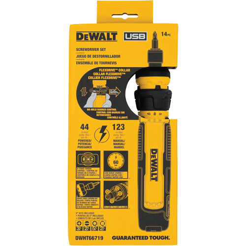 14-Piece Cordless Screwdriver Set with FLEXDRIVE Control, 4 V, 44 in-lbs/5 Nm Max. Torque Fastek