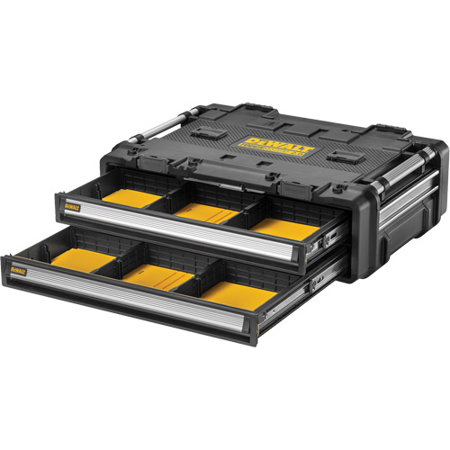 Bloc &agrave; 2 tiroirs TOUGHSYSTEM 2.0 DXL, 30" x 21-13/20" x 10", Noir/Jaune Fastek