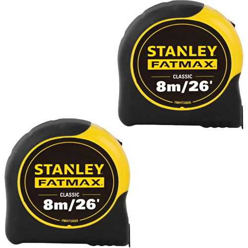 FATMAX&reg; Classic Tape Measures, 1-1/4" x 26'/8 m, Imperial & Metric Graduations Fastek