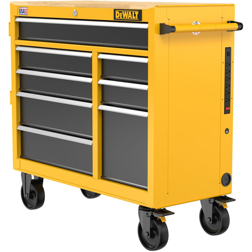 Heavy-Duty Mobile Workstation, 8 Drawers, 40" W x Yellow Fastek