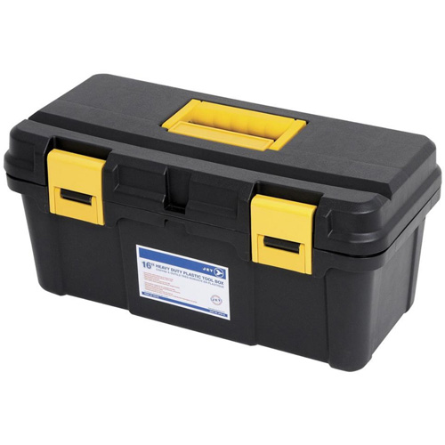 JPTB-16 Plastic Hand Tool Box, 16" W x 8" D x 7-1/2" H, Black Fastek