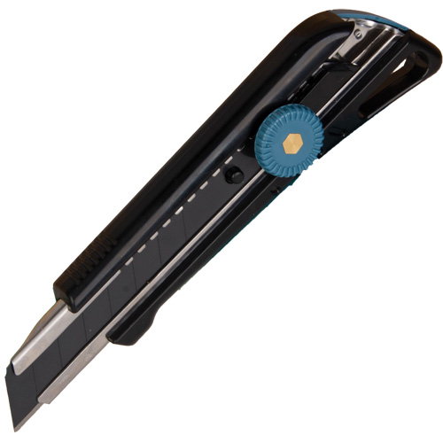Couteau professionnel de 18 mm avec verrouillage &agrave; cliquet, Acier inoxydable, Robuste, Prise en Plastique Fastek