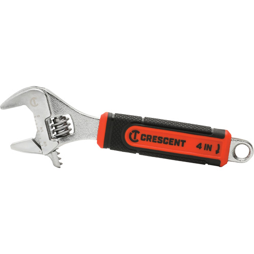 Adjustable Wrench with Quick-Fit Jaw, 4" L, 9/16"/14 mm Max Width, Chrome Fastek