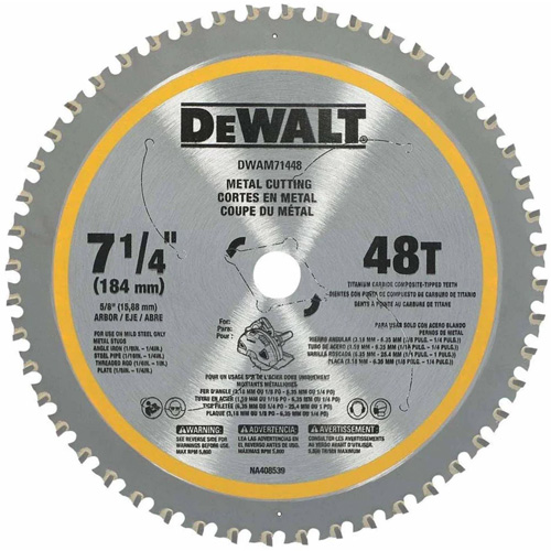 Circular Saw Blade, 7-1/4", 48 Teeth, Metal Use Fastek