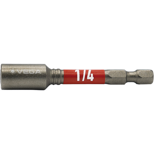Impactech&reg; Nut Driver, 1/4" Tip, 1/4" Drive, 2-9/16" L, Magnetic Fastek