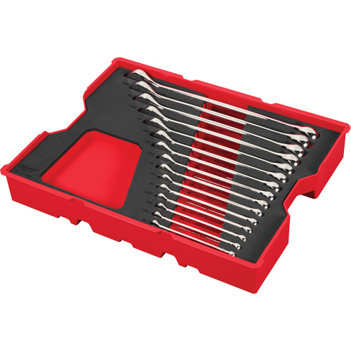 SAE Wrench Set with Tray for PACKOUT Drawers, Combination, 15 Pieces, Imperial Fastek