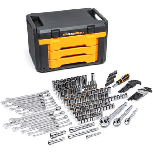 Mechanics Tool Set in 3 Drawer Storage Box Fastek