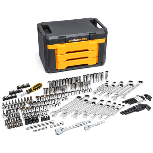 Mechanics Tool Set in 3 Drawer Storage Box Fastek