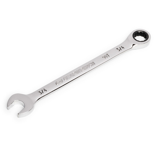 90-Tooth Ratcheting Combination Wrench, 12 Point, 3/4", Chrome Finish Fastek