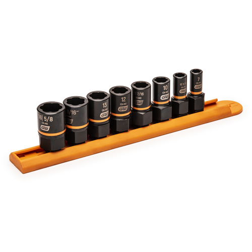 Bolt Biter Extraction Socket Set, 8 Pcs, Impact, 1/4"/3/8" Drive Size Fastek