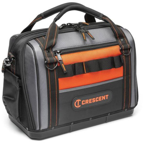 Sac ouvert de 17" pour outils d'ouvrier, Polyester, 3 pochettes, Noir/Gris/Orange Fastek