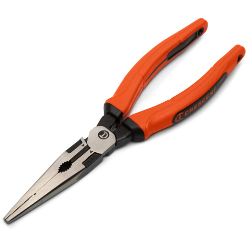 Z2 Long Nose Plier with Dual Material Grip Rawhide Handle, 8" L Fastek