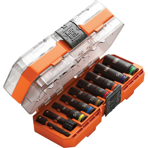 KNECT Drive Socket Set, 9 Pcs, Impact, 3/8" Drive Size, Deep Fastek