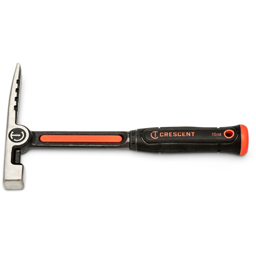 Brick Hammer, 15 oz., Solid Steel Handle, 7" L Fastek