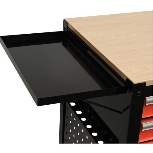 Chariot utilitaire, 4 tiroirs, Noir/Orange Fastek