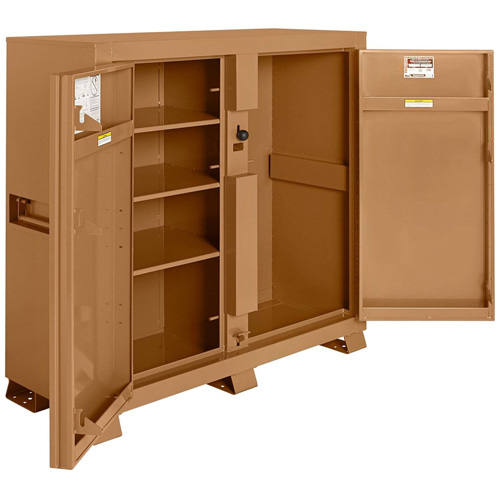 Model 111 Jobsite Cabinet with Padlock, Steel, 47.5 Cubic Feet, Tan Fastek
