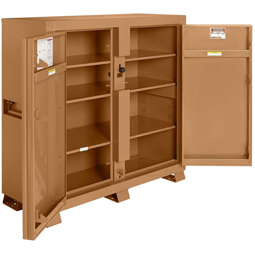 Model 109 Jobsite Cabinet with Padlock, Steel, 47.5 Cubic Feet, Tan Fastek