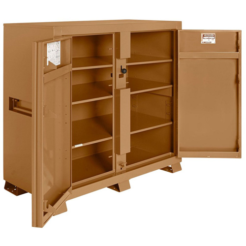 Model 139 Jobsite Cabinet with Padlock, Steel, 59.4 Cubic Feet, Tan Fastek