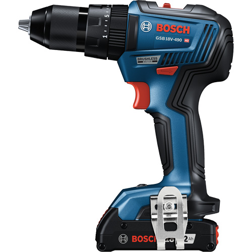 EC Brushless 1/2 In. Hammer Drill/Driver Kit, 1/2" Chuck, 18 V Fastek