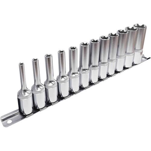 External TORX&reg; Socket Set, 12 Pcs, 3/8" Drive Size, Deep Fastek