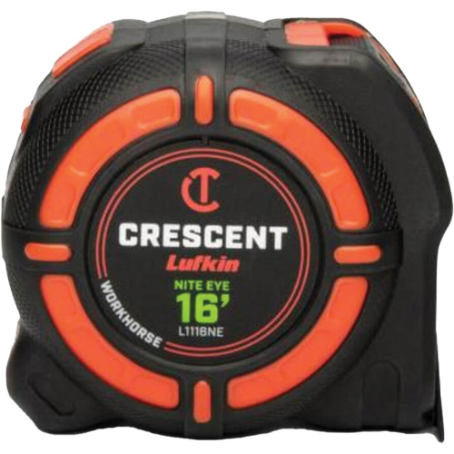 WORKHORSE NITE EYE Tape Measure, 1-1/4" x 16' Fastek