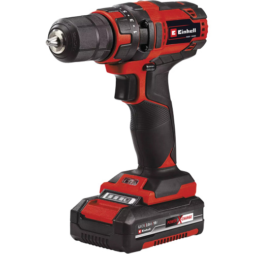 Cordless Drill/Driver Kit, Lithium-Ion, 18 V, 3/8" Chuck, 310 in-lbs Torque Fastek