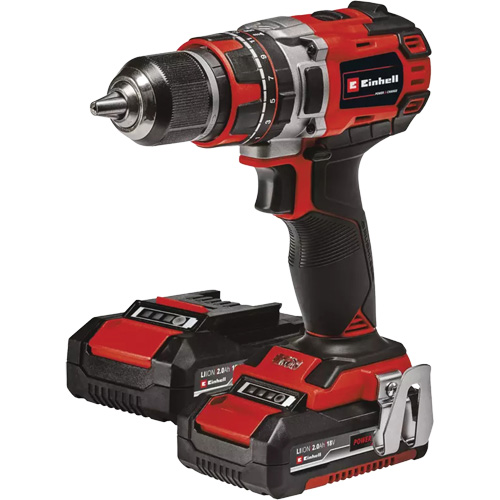 Professional Cordless Hammer Drill/Driver Kit, 1/2" Chuck, 18 V Fastek
