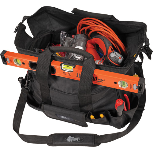 Phantom Collection 18" Contractor's Tool Bag, Ballistic Polyester, 25 Pockets, Black Fastek