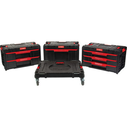 Socle roulant Arx avec jeu de roulettes pivotantes 4 mcx, 23-1/10" x 15" x 22-1/2", Noir Fastek