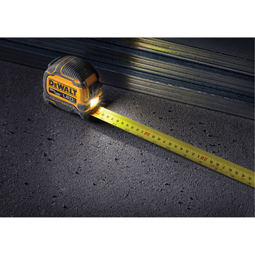 TOUGHSERIES Lighted Tape Measure, 26'/8 m, Imperial & Metric Graduations Fastek
