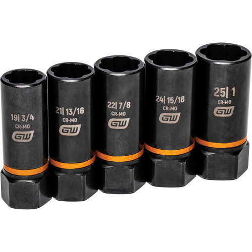 Bolt Biter Extraction Socket Set, 5 Pcs, Impact, 1/2" Drive Size, Deep Fastek