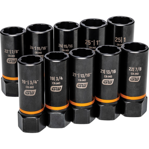 Bolt Biter Extraction Socket Set, 10 Pcs, Impact, 1/2" Drive Size, Deep Fastek