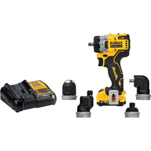 XTREME Brushless Cordless 5-in-1 Drill/Driver Kit, Lithium-Ion, 12 V, 3/8" Chuck Fastek