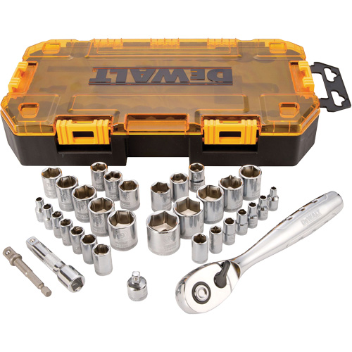 1/4" & 3/8" Drive Socket Set, 34 Pcs Fastek