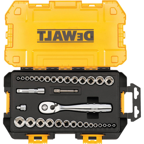 1/4" & 3/8" Drive Socket Set, 34 Pcs Fastek
