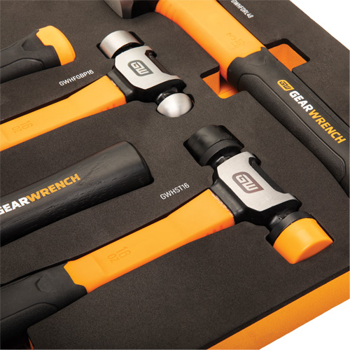 Mixed Hammer Set in Foam Storage Tray, 5 Pieces Fastek