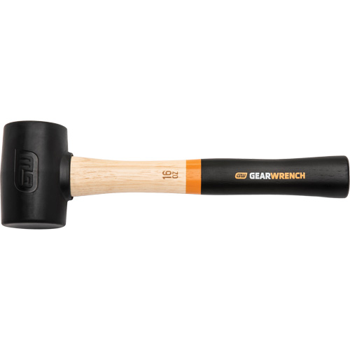 Rubber Mallet, 16 oz., Wood Handle, 13" L Fastek