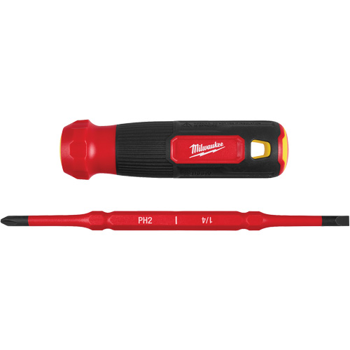 Tournevis &agrave; embouts interchangeables &agrave; tige articul&eacute;e isol&eacute; 1000 V, 2-en-1, 8-4/5" lo, Prise Coussin&eacute;e Fastek